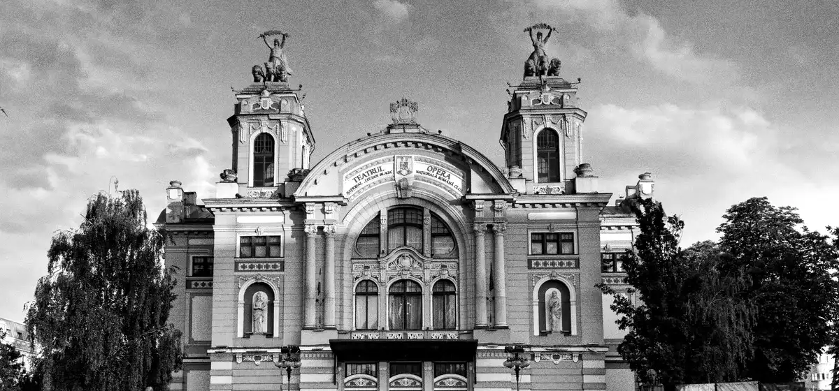The Fellner & Helmer building on Piața Ștefan cel Mare, shared by the National Theatre and the Romanian National Opera