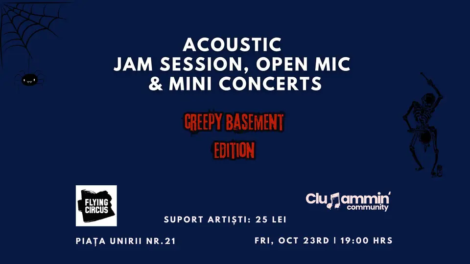 Acoustic Jam, open mic & mini concerts · CREEPY BASEMENT EDITION |