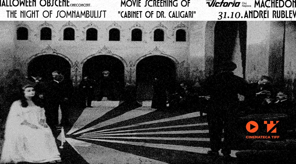Cine-concert LIVE The Cabinet of Dr. Caligari (1920) by Andrei Rublev x Machedon · Cinemateca TIFF